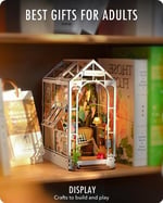 Rolife Kendin Yap Kitap Nook Kiti Bahçe Evi, Kendin Yap Minyatür Kitapçı Kiti 3D Yaratıcı Dekoratif Kitap Desteği Kitaplık Ekleme Yetişkinler için 3D Yapboz, Cadılar Bayramı/Noel Dekorasyonları