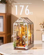 Rolife Kendin Yap Kitap Nook Kiti Bahçe Evi, Kendin Yap Minyatür Kitapçı Kiti 3D Yaratıcı Dekoratif Kitap Desteği Kitaplık Ekleme Yetişkinler için 3D Yapboz, Cadılar Bayramı/Noel Dekorasyonları