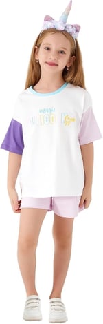 Roly Poly Kız Çocuk Krem Şortlu Takım, 2-4 Yaş, 8681255943858