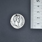 Roma Parası Sikke - sezar Örme Zincir Kolye - Gümüş Kaplama - Erkek Kadın Kolye - No:1373