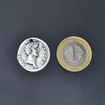 Roma Parası Sikke - sezar Örme Zincir Kolye - Gümüş Kaplama - Erkek Kadın Kolye - No:1373