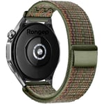 Rongep Huawei ile Uyumlu Fabric Loop 22mm Kordon GT6/GT6 Pro/GT5/GT5 Pro/GT4/GT3/GT3 Pro 46mm için Cırt Cırt Tasarım Yumuşak ve Konforlu GT6 Kordon Rahat  - Seçenekler: Green-Orange, Black, Scuba Blue