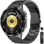 Rongep Huawei ile Uyumlu [Kısaltma Aparatlı] 22mm Çelik Kordon GT6/GT6 Pro/GT5/GT5 Pro/GT4/GT3/GT3 Pro/GT2/GT2 Pro 46mm için Baklalı Model GT6 Pro Kordonu Pasla - Seçenekler: Siyah, Gümüş, Siyah-Gümüş