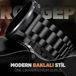 Rongep Huawei ile Uyumlu [Kısaltma Aparatlı] 22mm Çelik Kordon GT6/GT6 Pro/GT5/GT5 Pro/GT4/GT3/GT3 Pro/GT2/GT2 Pro 46mm için Baklalı Model GT6 Pro Kordonu Pasla - Seçenekler: Siyah, Gümüş, Siyah-Gümüş