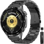 Rongep Huawei ile Uyumlu [Kısaltma Aparatlı] 22mm Çelik Kordon GT6/GT6 Pro/GT5/GT5 Pro/GT4/GT3/GT3 Pro/GT2/GT2 Pro 46mm için Baklalı Model GT6 Pro Kordonu Pasla - Seçenekler: Siyah, Gümüş, Siyah-Gümüş