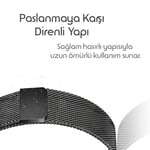 Rongep [Milano Loop] Xiaomi Redmi Watch 6/5/4/Mi Band 10 Pro/9 Pro/8 Pro için Kordon Manyetik Tasarımlı Terletmeyen Mi Band 10 Pro Kordon Nefes Alabilen Metal Hasır Redmi Wa - Seçenekler: Siyah, Gümüş