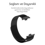 Rongep [Milano Loop] Xiaomi Redmi Watch 6/5/4/Mi Band 10 Pro/9 Pro/8 Pro için Kordon Manyetik Tasarımlı Terletmeyen Mi Band 10 Pro Kordon Nefes Alabilen Metal Hasır Redmi Wa - Seçenekler: Siyah, Gümüş