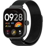 Rongep [Milano Loop] Xiaomi Redmi Watch 6/5/4/Mi Band 10 Pro/9 Pro/8 Pro için Kordon Manyetik Tasarımlı Terletmeyen Mi Band 10 Pro Kordon Nefes Alabilen Metal Hasır Redmi Wa - Seçenekler: Siyah, Gümüş