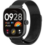 Rongep [Milano Loop] Xiaomi Redmi Watch 6/5/4/Mi Band 10 Pro/9 Pro/8 Pro için Kordon Manyetik Tasarımlı Terletmeyen Mi Band 10 Pro Kordon Nefes Alabilen Metal Hasır Redmi Wa - Seçenekler: Siyah, Gümüş