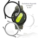 Rongep Samsung Galaxy Watch 7 44mm için 360° Kasa Koruyucu Yumuşak TPU Kılıf Dokunmatiği ve Netliği Etkilemeyen Galaxy Watch 7 Ekran Koruyucu Kılıf Darbelere Karşı Galaxy Watch 7 44mm Koruma (Şeffaf)