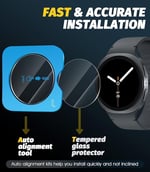 Rongep Samsung Galaxy Watch 8 44mm için Kolay Uygulama Aparatlı Ekran Koruyucu 9H Sertliğinde Çizilmeye Karşı Koruyan Dokunma - Seçenekler: Galaxy Watch 8 44mm, GT5 41mm, GT5 Pro 42mm, GT5 Pro 46mm...