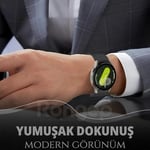 Rongep Samsung ile Uyumlu Deri Görünümlü Hibrit 20mm Silikon Kordon Galaxy Watch 7/6/5/4 Serisi için Galaxy Watch 7 Kordon (40mm/44mm) Watch 6/4 Clas - Seçenekler: Siyah, Kahverengi, Turuncu, Wine Red