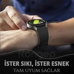 Rongep Samsung ile Uyumlu Deri Görünümlü Hibrit 20mm Silikon Kordon Galaxy Watch 7/6/5/4 Serisi için Galaxy Watch 7 Kordon (40mm/44mm) Watch 6/4 Clas - Seçenekler: Siyah, Kahverengi, Turuncu, Wine Red