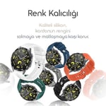 Rongep [Strip Loop] Huawei ile Uyumlu 22mm Kordon GT6/GT6 Pro/GT Runner 2/GT5/5 Pro/GT4/GT3/3 Pro 46mm için Yumuşak Silikonlu GT6 P - Seçenekler: Siyah, Beyaz, Gri, Haki-Siyah, Lacivert, Mavi-Siyah...