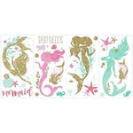 RoomMates RMK3562SCS Mermaid Peel and Stick Duvar Çıkartmaları Glitter ile