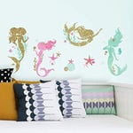 RoomMates RMK3562SCS Mermaid Peel and Stick Duvar Çıkartmaları Glitter ile