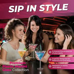 Rose Gold Glitter Plastik Martini Bardakları (4'lü Set), 269 ml, Kırılmaz Tekrar Kullanılabilir, Kokteyl Bardağı - Partiler, Havuz Kenarı, Karavan, Kamp, Tatil, Eğlence için İdeal