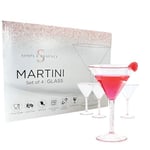 Rose Gold Glitter Plastik Martini Bardakları (4'lü Set), 269 ml, Kırılmaz Tekrar Kullanılabilir, Kokteyl Bardağı - Partiler, Havuz Kenarı, Karavan, Kamp, Tatil, Eğlence için İdeal