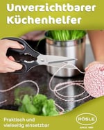 Rösle Mutfak Makası, Mutfak Malzemelerinin Tam Olarak Kesilmesi İçin Mikro Dişli, Yüksek Kaliteli Evrensel Makas, Fındıkkıran, Plastik Sap, Paslanmaz Çelik 18/10, Solaklar İçin Uygundur