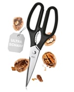 Rösle Mutfak Makası, Mutfak Malzemelerinin Tam Olarak Kesilmesi İçin Mikro Dişli, Yüksek Kaliteli Evrensel Makas, Fındıkkıran, Plastik Sap, Paslanmaz Çelik 18/10, Solaklar İçin Uygundur