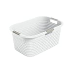 Rotho Country çamaşır sepeti 40 l, plastik (PP) BPA içermez, mistletoe beyaz, 40 l (58,0 x 38,9 x 25,1 cm)