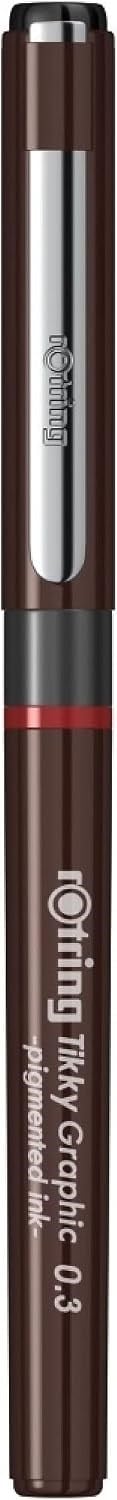 rOtring 1904753 Tikky Grafik Fiber Uçlu Kalem, Siyah Mürekkep, Kahverengi Gövde, 0.3 mm - Bedenler: 0.1 Mm, 0.2 Mm, 0.3 Mm, 0.5 Mm, 0.4 Mm, 0.7 Mm, 0.8 Mm