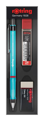 Rotring Visuclick Versatil Kalem 3’lü Okul Seti, Uçlu Kalem 0.7 mm, 0.7 Uç 2B, Silgi Hediye - Mavi