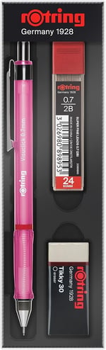 Rotring Visuclick Versatil Kalem 3’lü Okul Seti, Uçlu Kalem 0.7 mm, 0.7 Uç 2B, Silgi Hediye - Mavi