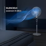Rowenta Turbo Silence ayaklı vantilatör, sessiz gece modunda, enerji tasarruflu, 12 hız kademesi, dijital LED ekran, zamanlayıcı, uzaktan kumanda, beyaz, VU5650F0