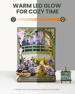 ROWOOD LED Işıklı Yetişkinler Çocuklar için 3D Ahşap Yapboz, Çiçek Model Kitleri, Masa Üstü Ekran, Duvar Sanatı Deko, Kadın Erkek için Bulmaca Hediyeleri TH001 Nilüfer
