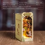 Rowood Yetişkinler için Kitap Köşesi Kitleri, 3D Ahşap Yapboz Kitaplık, Kitaplık Dekor Ekleme Sokağı, Yetişkinler için DIY Minyatür Booknook Modeli El Sanatları Kitleri, Doğum Günü Noelinde LED'li
