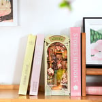 Rowood Yetişkinler için Kitap Köşesi Kitleri, 3D Ahşap Yapboz Kitaplık, Kitaplık Dekor Ekleme Sokağı, Yetişkinler için DIY Minyatür Booknook Modeli El Sanatları Kitleri, Doğum Günü Noelinde LED'li