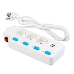 Rt-05 Termal Akım Korumalı 2500W 10 Amper 3 lü Priz 1.5 Metre Uzatma Kablosu Çoklu Priz 2 Usb Çocuk Korumalı