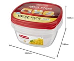 Rubbermaid Easy Find Lids Gıda Saklama Kabı, 4 Parça Set, Kırmızı (1787251)