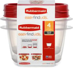 Rubbermaid Easy Find Lids Yiyecek Saklama Kapları, 2 Bardak, Yarışçı Kırmızısı, 4 Parça Set