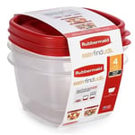 Rubbermaid Easy Find Lids Yiyecek Saklama Kapları, 2 Bardak, Yarışçı Kırmızısı, 4 Parça Set
