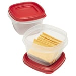 Rubbermaid Easy Find Lids Yiyecek Saklama Kapları, 2 Bardak, Yarışçı Kırmızısı, 4 Parça Set