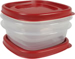 Rubbermaid Easy Find Lids Yiyecek Saklama Kapları, 1,25 Fincan, Yarışçı Kırmızısı, 4 Parça Set