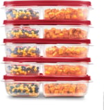 Rubbermaid EasyFindLids Yemek Hazırlama Kapları, 5,1 Fincan, Kırmızı