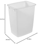 Rubbermaid Küçük Mutfak Banyo Çöp Kovası, Lavabo Altı Çöp Sepeti, Plastik, Beyaz, 9 Galon
