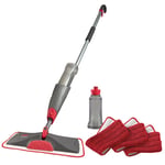 Rubbermaid Mikrofiber Ortaya Çıkarma Sprey Paspas Zemin Temizleme Seti, 3 Mikrofiber Islak Pedli, Islak ve Kuru Kullanım için 1 Çözüm Doldurulabilir Şişeler, Yıkanabilir ve Yeniden Kullanılabilir