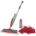 Rubbermaid Mikrofiber Ortaya Çıkarma Sprey Paspas Zemin Temizleme Seti, 3 Mikrofiber Islak Pedli, Islak ve Kuru Kullanım için 1 Çözüm Doldurulabilir Şişeler, Yıkanabilir ve Yeniden Kullanılabilir