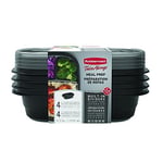 Rubbermaid TakeAlongs Bölünmüş Temel Konteyner, Siyah, 4'lü Set (2127152)