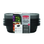 Rubbermaid TakeAlongs Bölünmüş Temel Konteyner, Siyah, 4'lü Set (2127152)