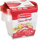 Rubbermaid TakeAlongs Büyük Dikdörtgen Gıda Saklama Kapları, 1 Galon, Ton Biber, 2 Adet