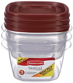 Rubbermaid Yiyecek Saklama Kabı 6 Parça 1-1/4 Fincan Kare Şeffaf Taban