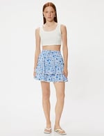Ruffle Floral Mini Skirt