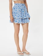 Ruffle Floral Mini Skirt