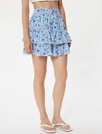 Ruffle Floral Mini Skirt