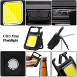 Rugtol Mini el feneri, 1000 lümen parlak şarj edilebilir anahtarlık, 3 modlu, taşınabilir el feneri, katlanır tutucu, şişe açacağı ve mıknatıslı ayaklı [Enerji Sınıfı A+++] Marka: (2)